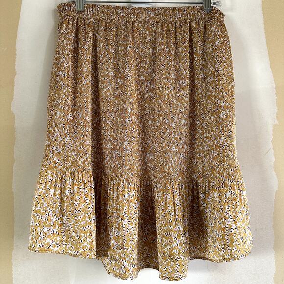 Cotelac Atacama Bloom Ruffle Skirt Pleated Floral Pull On Elastic Yellow 10 M - Picture 6 of 6